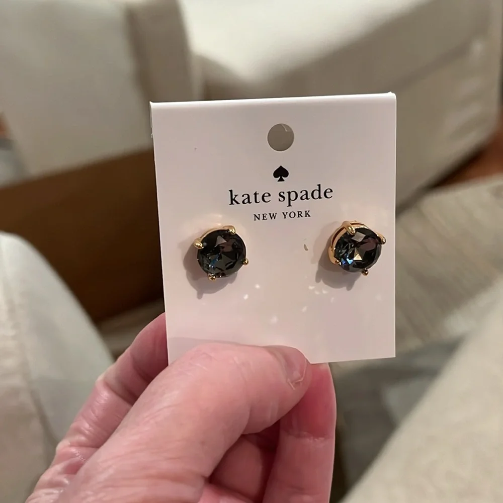 kate spade Black/Diamond Gumdrops Studs/NWT - Picture 6 of 10